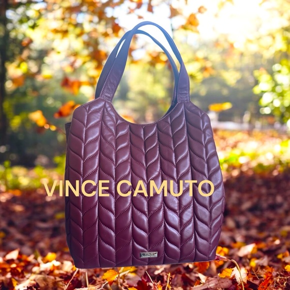 VINCE CAMUTO QUILTED TOTE “VISHO-TO” Style FIREFALL - Picture 2 of 15